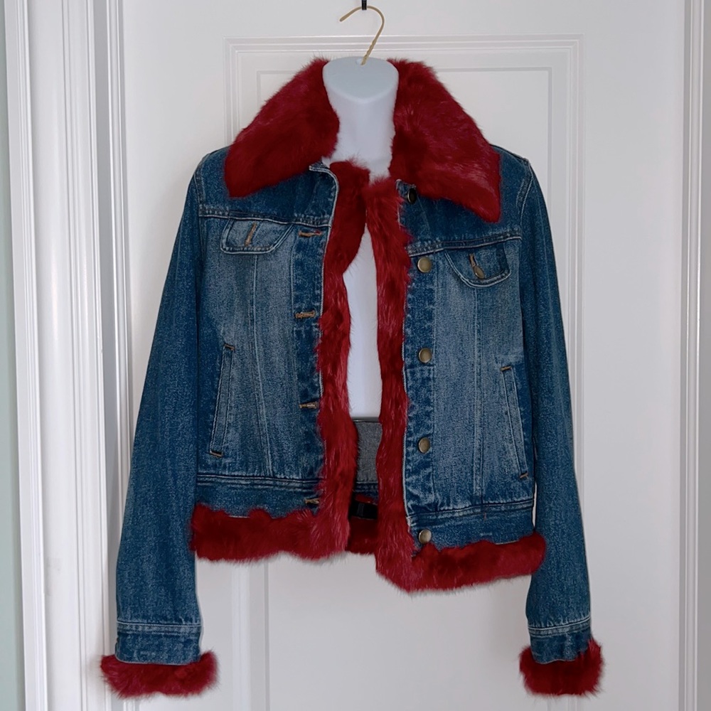 Vintage Jean Jacket with Fur